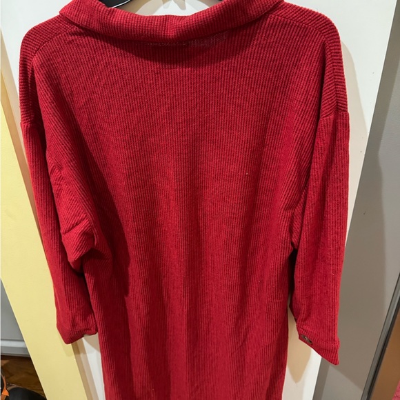 Timing Red Textured Button-Up Shirt - Picture 2 of 5